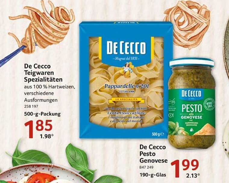De Cecco Teigwaren Spezialitäten aus 100 % Hartweizen
