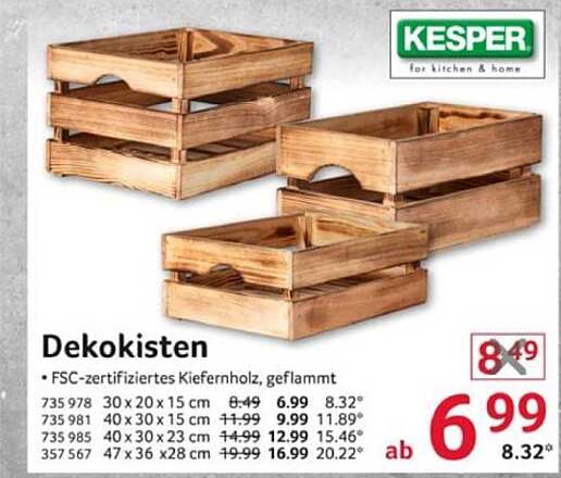 Dekokisten aus FSC-zertifiziertem Kiefernholz