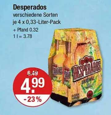 Desperados verschiedene Sorten je 4 x 0,33-Liter-Pack