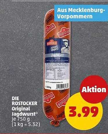 DIE ROSTOCKER Original Jagdwurst 750 g