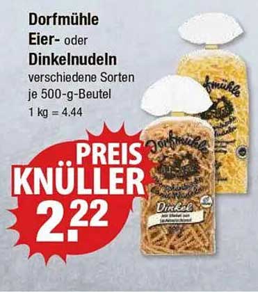 Dorfmühle Eier- oder Dinkelnudeln verschiedene Sorten 500-g-Beutel