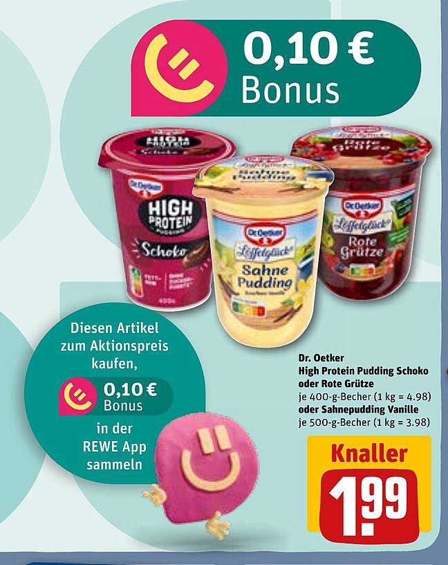 Dr. Oetker High Protein Pudding Schoko oder Rote Grütze