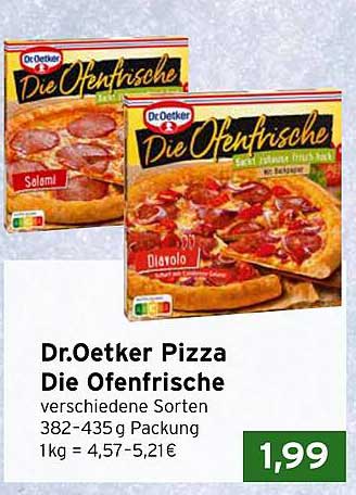Dr.Oetker Pizza Die Ofenfrische verschiedene Sorten 382-435 g Packung