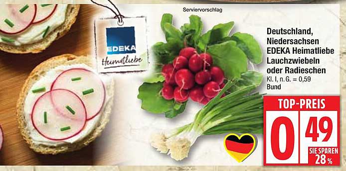 EDEKA Heimatliebe Lauchzwiebeln oder Radieschen - Bund