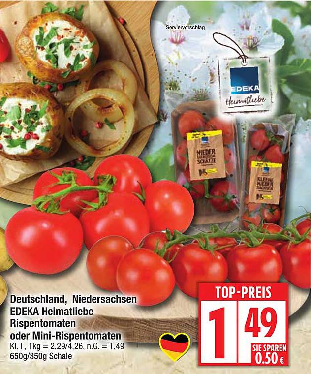 EDEKA Heimatliebe Rispentomaten oder Mini-Rispentomaten