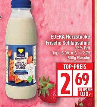 EDEKA Herzstücke Frische Schlagsahne 500g