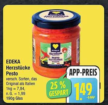 EDEKA Herzstücke Pesto – verschiedene Sorten, das Original aus Italien