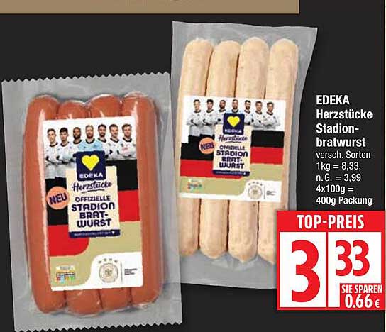EDEKA Herzstücke Stadionbratwurst 400g