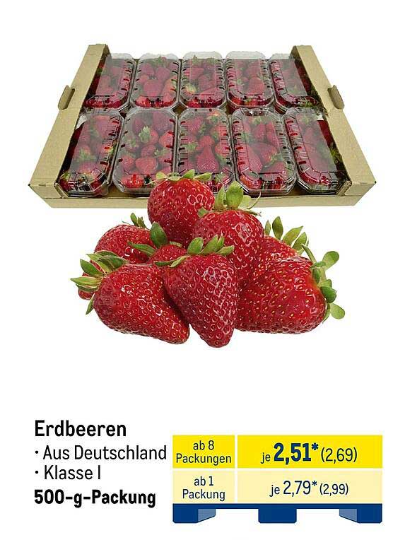 Erdbeeren, Klasse I, 500-g-Packung aus Deutschland
