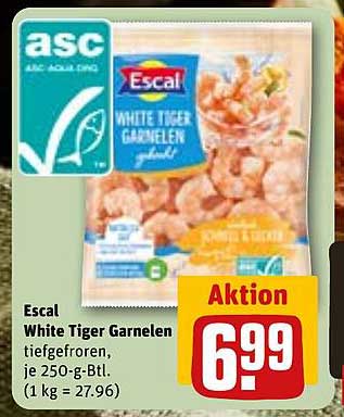 Escal White Tiger Garnelen, tiefgefroren, je 250-g-Btl.