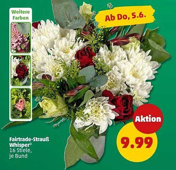 Fairtrade-Strauß Whisper* - 16 Stiele, je Bund