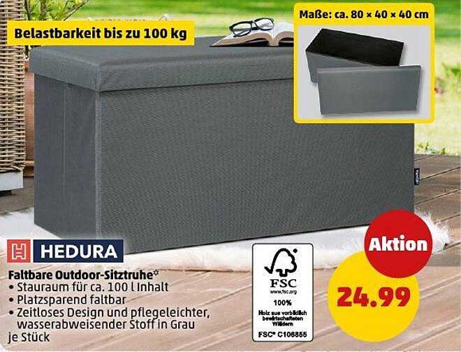 Faltbare Outdoor-Sitztruhe von HEDURA - Aktion