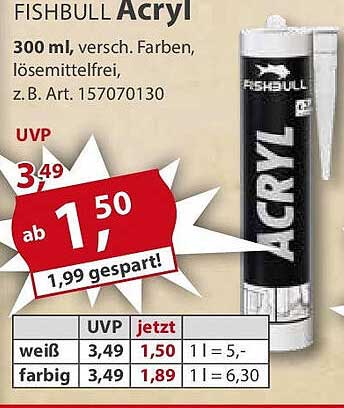 FISHBULL Acryl - 300 ml in verschiedenen Farben, lösungsmittelfrei