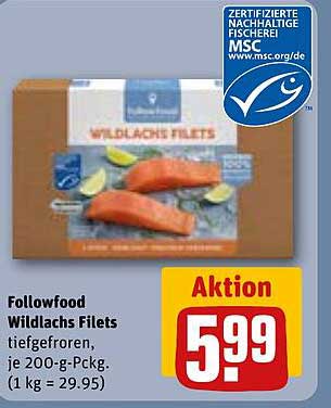 Followfood Wildlachs Filets tiefgefroren, je 200-g-Pckg.