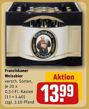 Franziskaner Weissbier – 20 x 0,5-Liter-Kasten zum Aktionspreis