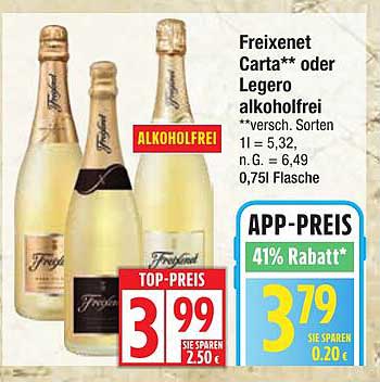 Freixenet Carta oder Legero alkoholfrei