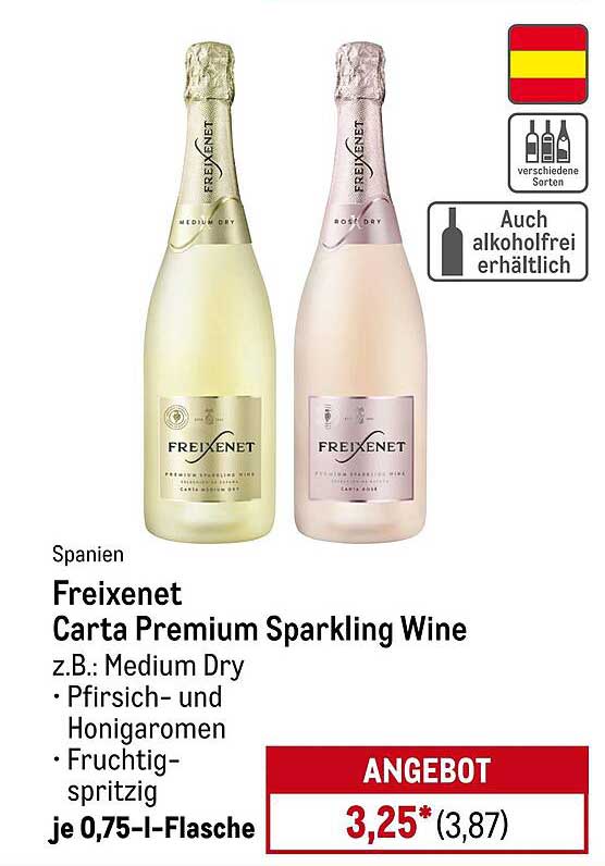 Freixenet Carta Premium Sparkling Wine - Medium Dry und Rosé Dry