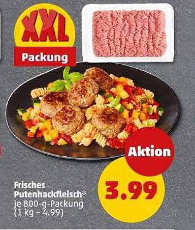 Frisches Putenhackfleisch 800-g-Packung