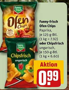 Funny-frisch Ofen Chips Paprika oder Chipsfrisch ungarisch – Aktionspreis