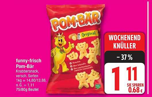 funny-frisch Pom-Bär Knabbersnack, verschiedene Sorten