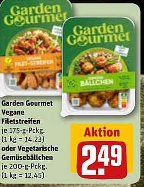 Garden Gourmet Vegane Filetstreifen oder Vegetarische Gemüsebällchen