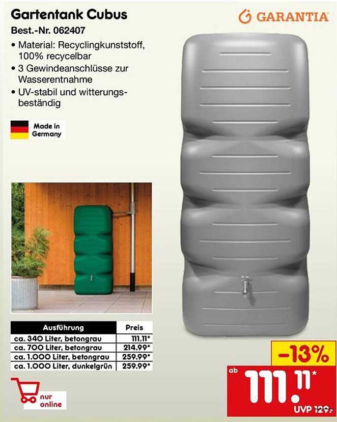 Gartentank Cubus