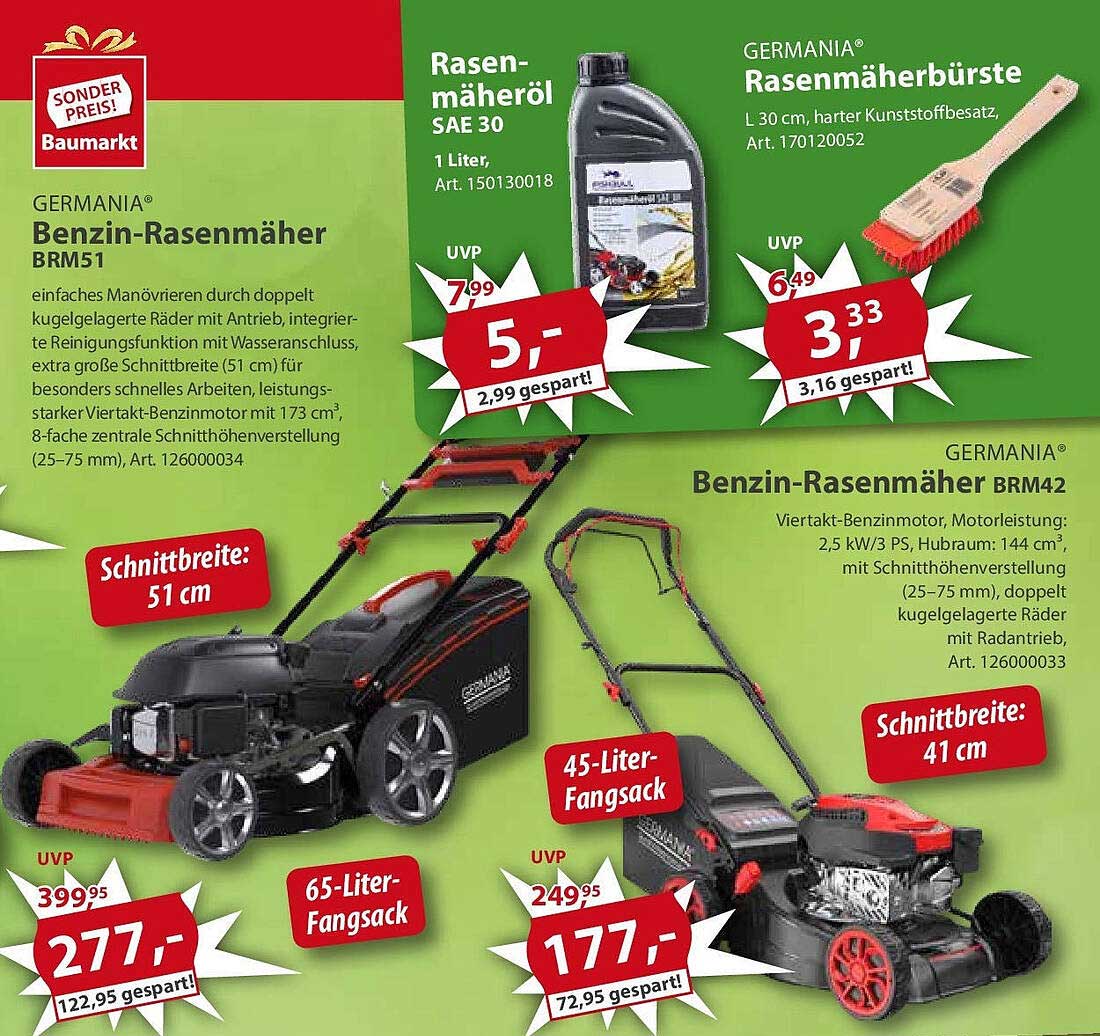 GERMANIA® Benzin-Rasenmäher BRM51