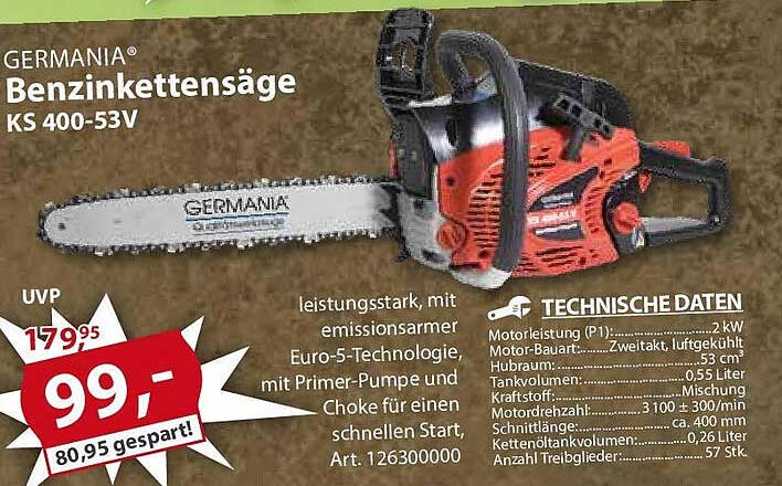 GERMANIA® Benzinkettensäge KS 400-53V