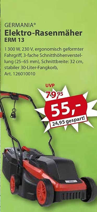 GERMANIA® Elektro-Rasenmäher ERM 13