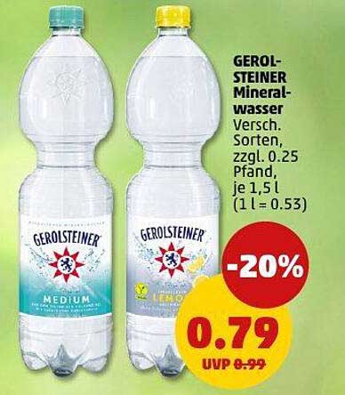 GEROLSTEINER Mineralwasser 1,5L, verschiedene Sorten