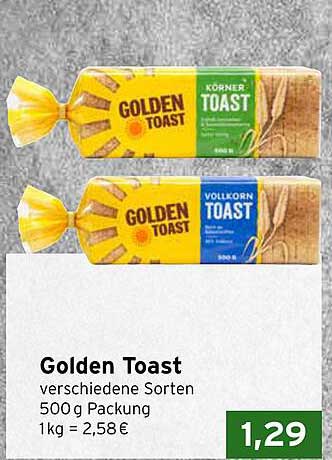 Golden Toast - verschiedene Sorten, 500 g Packung