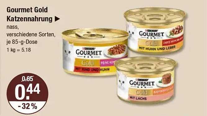 Gourmet Gold Katzennahrung - nass, verschiedene Sorten, je 85-g-Dose