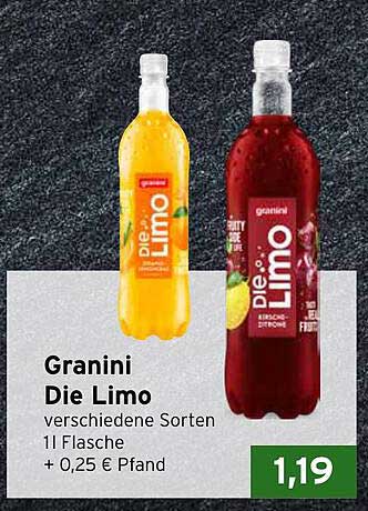 Granini Die Limo – verschiedene Sorten 1L Flasche + 0,25 € Pfand