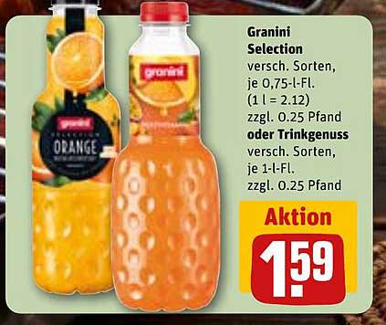 Granini Selection verschiedene Sorten 0,75l für 1,59€