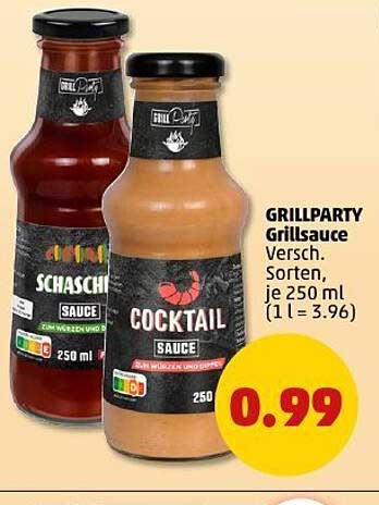GRILLPARTY Grillsauce verschiedene Sorten, je 250 ml