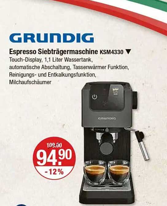Grundig Espresso Siebträgermaschine KSM4330
