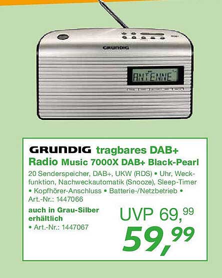 GRUNDIG tragbares DAB+ Radio Music 7000X DAB+ Black-Pearl