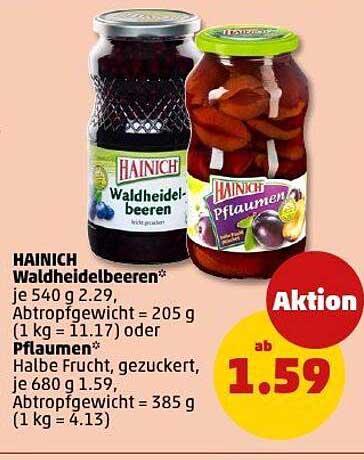 HAINICH Waldheidelbeeren und Pflaumen mit Halbe Frucht – Aktionspreise!