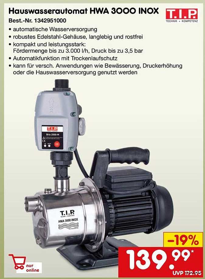 Hauswasserautomat HWA 3000 INOX