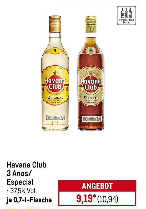 Havana Club 3 Anos/Especial - 0,7 L Flasche
