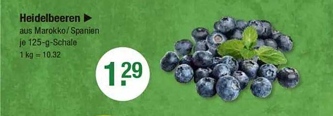 Heidelbeeren aus Marokko/Spanien je 125-g-Schale