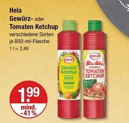 Hela Gewürz- oder Tomaten Ketchup 800 ml