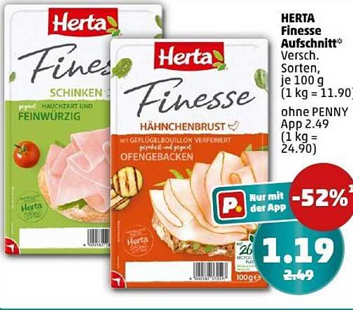 HERTA Finesse Aufschnitt* Versch. Sorten, 100 g