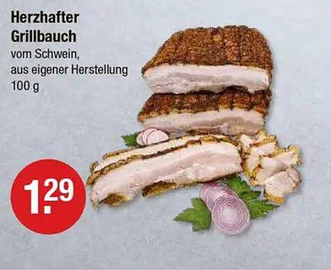 Herzhafter Grillbauch vom Schwein, aus eigener Herstellung, 100 g