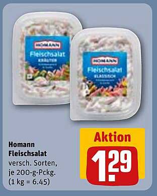 Homann Fleischsalat, verschiedene Sorten, je 200-g-Pckg.