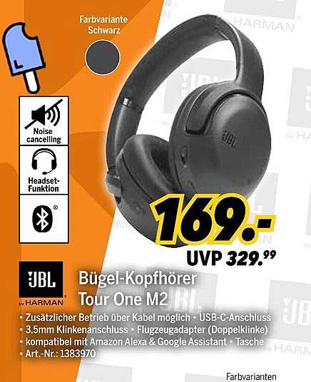 JBL Bügel-Kopfhörer Tour One M2 - Noise Cancelling, Headset-Funktion