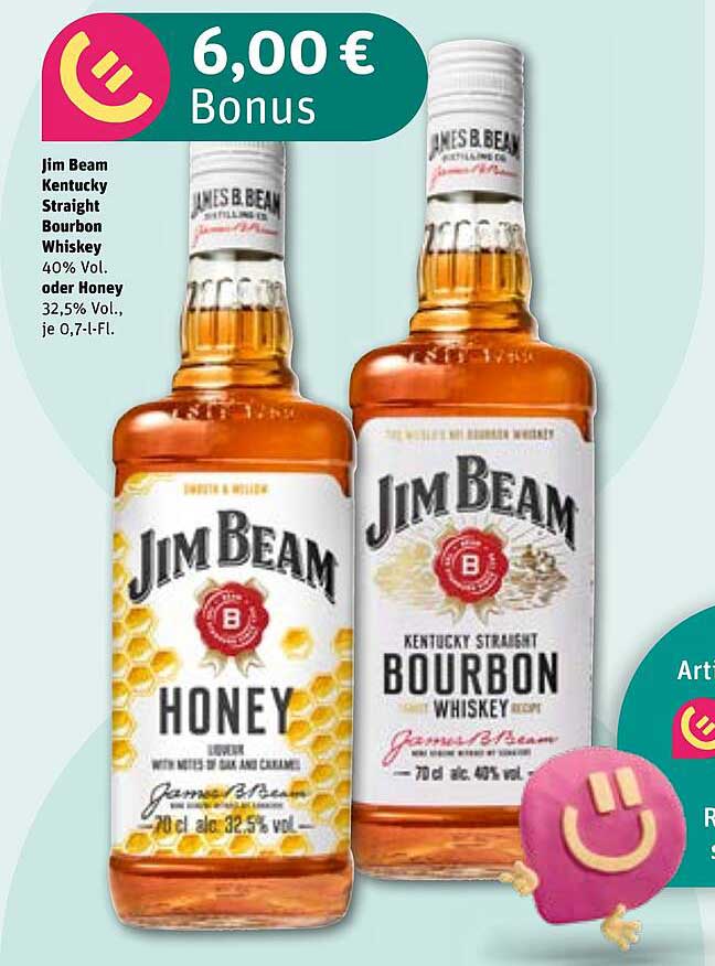 Jim Beam Kentucky Straight Bourbon Whiskey oder Honey 0,7 L