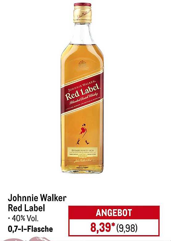 Johnnie Walker Red Label Blended Scotch Whisky - 0,7 l