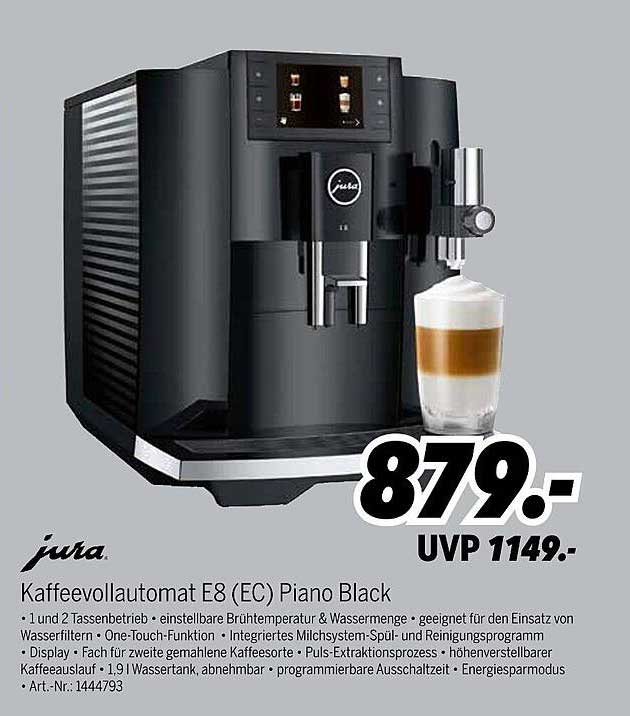 Kaffeevollautomat E8 (EC) Piano Black