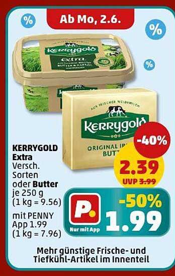 KERRYGOLD Extra Verschiedene Sorten oder Butter 250 g